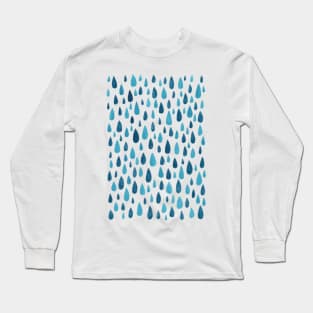 Blue Raindrops Long Sleeve T-Shirt